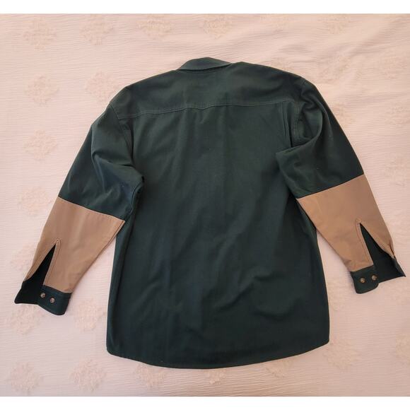 Redhead Button Up Shirt Mens L Long Sleeve Shooting Green Tan Hunting Padded - Picture 4 of 5
